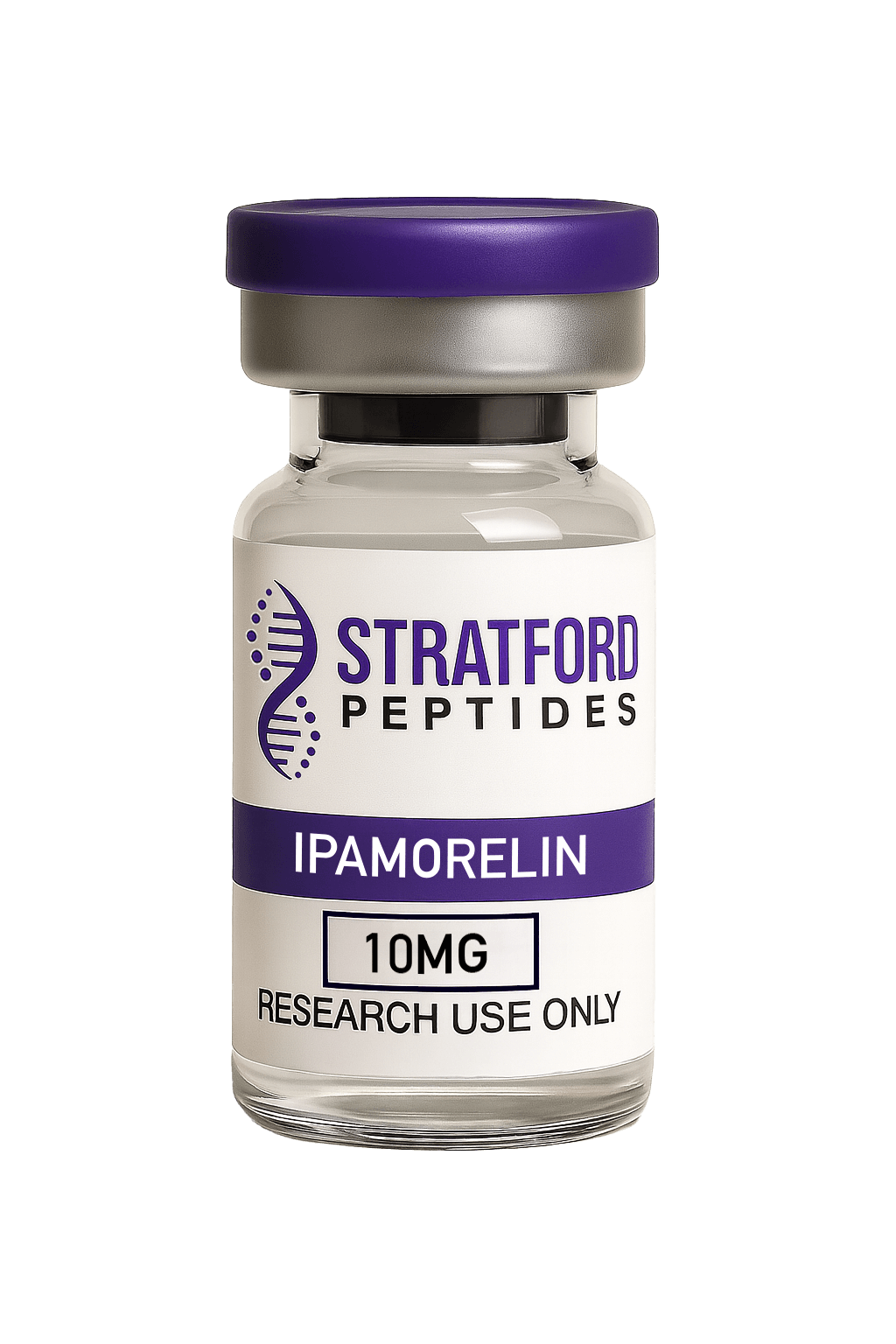 Ipamorelin 10mg research peptide vial with lyophilised powder