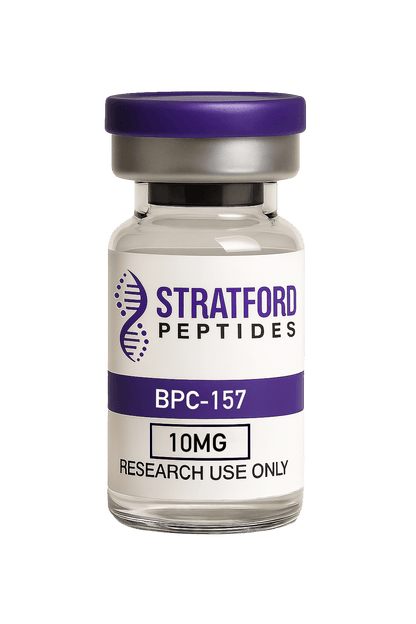 BPC-157 10mg research peptide vial with lyophilised powder